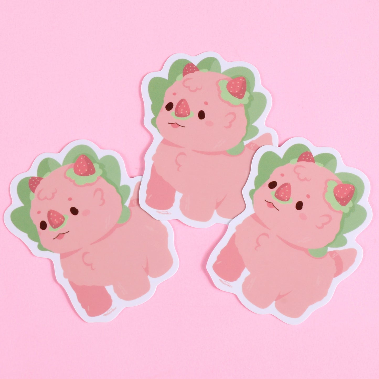 Strawberry Dinosaur Sticker